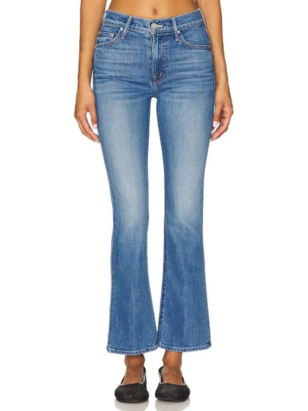 Mother The Outsider Flood Denim Flare Blue Jeans Field Trip Womens 26 - Picture 1 of 15